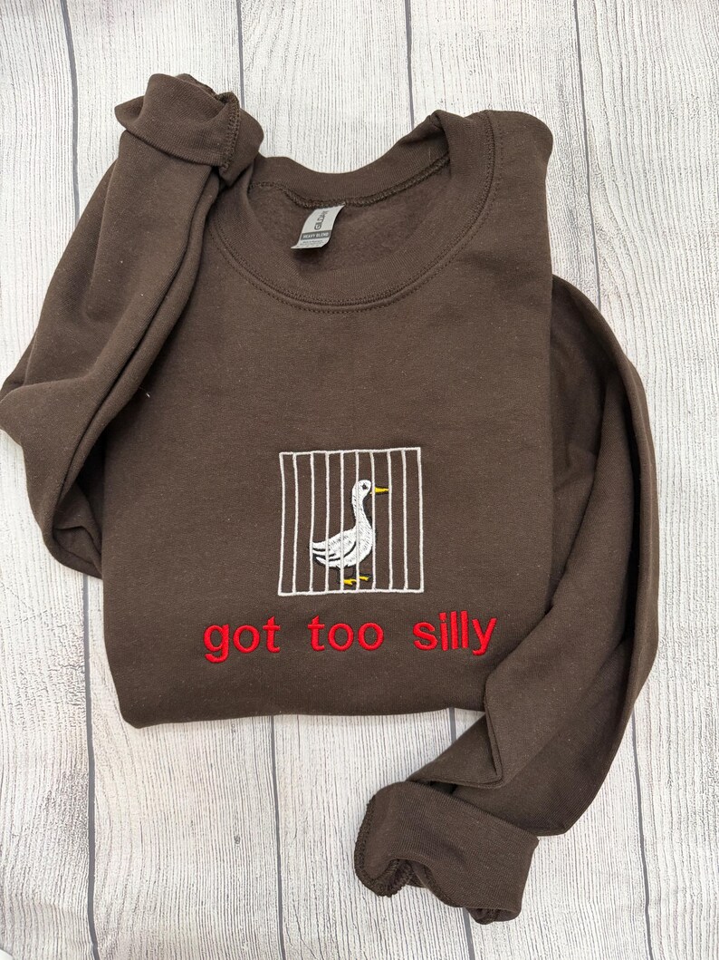 Silly Goose Embroidered Crewneck: Y2K Funny Sweatshirt image 17