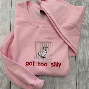 Silly Goose Embroidered Crewneck: Y2K Funny Sweatshirt image 16