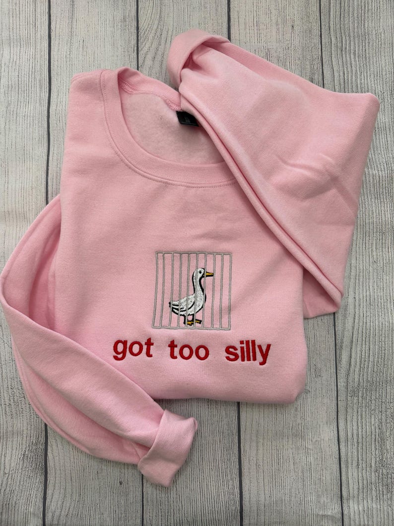 Silly Goose Embroidered Crewneck: Y2K Funny Sweatshirt image 16