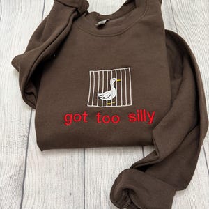 Silly Goose Embroidered Crewneck: Y2K Funny Sweatshirt image 3