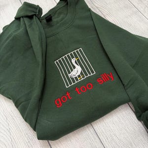 Silly Goose Embroidered Crewneck: Y2K Funny Sweatshirt image 4
