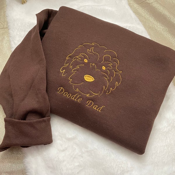 Doodle Dad/Mom Dogs Embroidered Sweatshirt - unisex clothing- golden doodle- embroidered clothing - doodle dogs - pet clothing- gifts