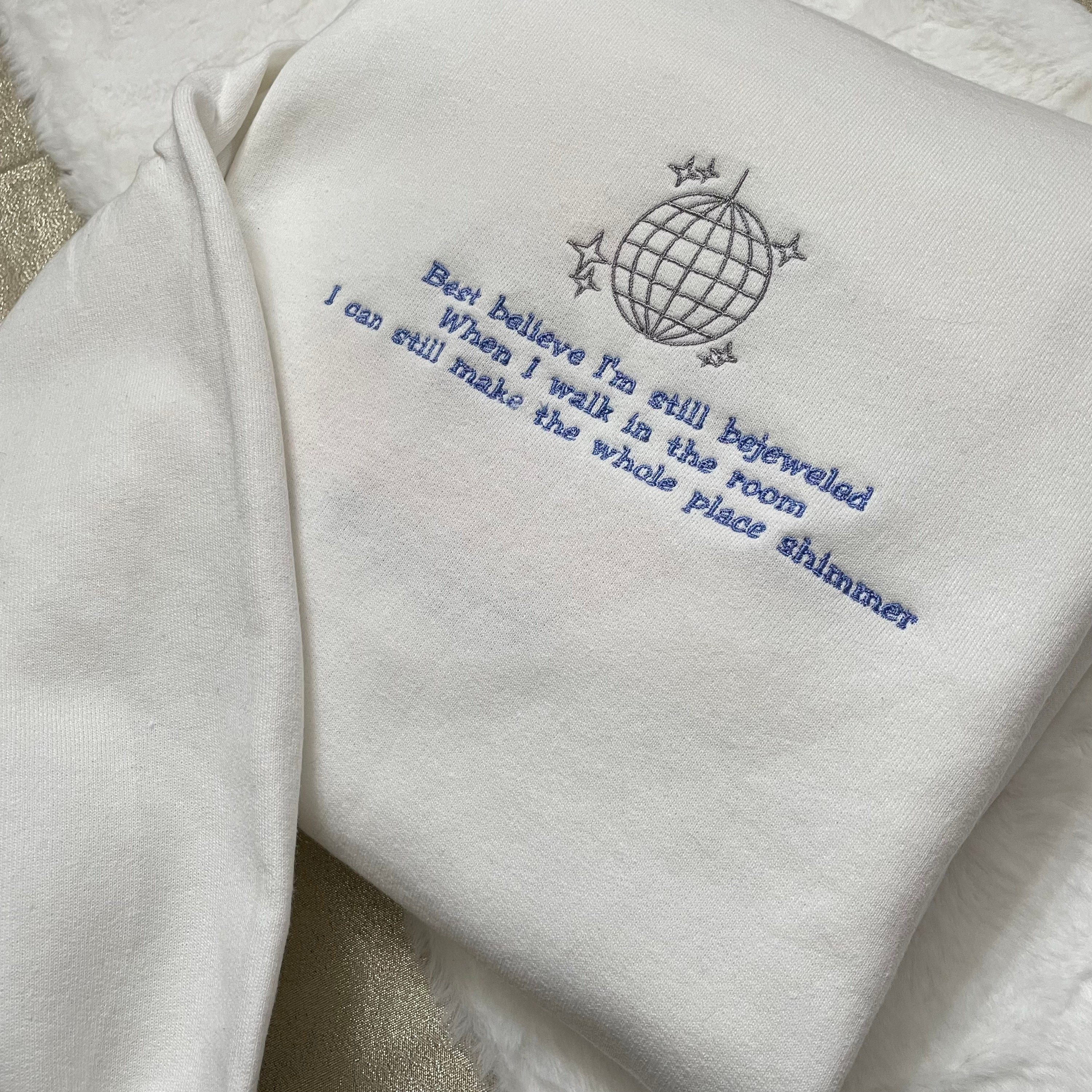 Bejeweled Embroidered Sweatshirt: Y2K Music Merch Gift