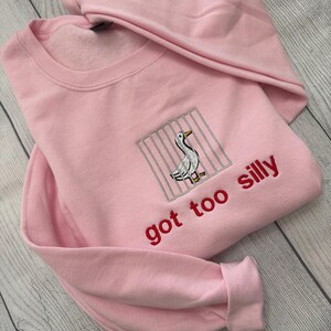 Silly Goose Embroidered Crewneck: Y2K Funny Sweatshirt image 12