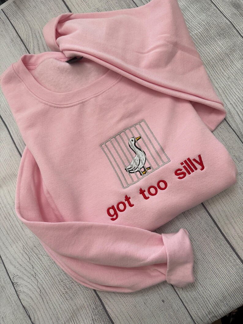 Silly Goose Embroidered Crewneck: Y2K Funny Sweatshirt image 12