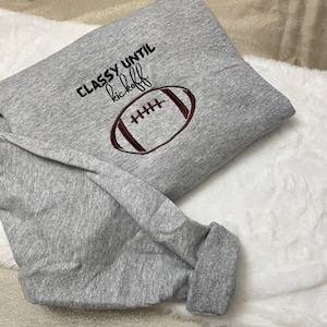 Game Day football Embroidered Sweatshirt - Football Sweater - Kick Off Shirt - Custom Embroidered Crewneck - Class Until KickOff