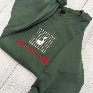 Silly Goose Embroidered Crewneck: Y2K Funny Sweatshirt image 14