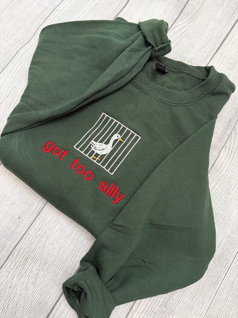 Silly Goose Embroidered Crewneck: Y2K Funny Sweatshirt image 14
