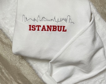 Istanbul Embroidered Sweatshirt - Y2K Style - Custom City Crewneck Embroidered