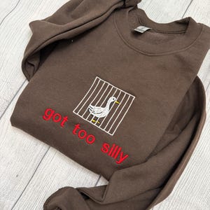 Silly Goose Embroidered Crewneck: Y2K Funny Sweatshirt image 9