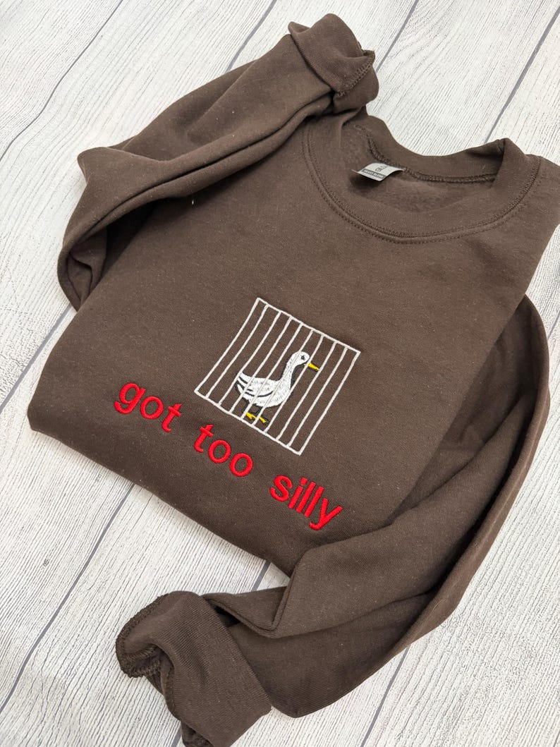 Silly Goose Embroidered Crewneck: Y2K Funny Sweatshirt image 9