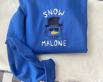 Snow Malone Embroidered Sweatshirt - Y2K Style - Funny Embroidered Crewneck- Funny Gifts - Vintage Style - Christmas Gift - Funny