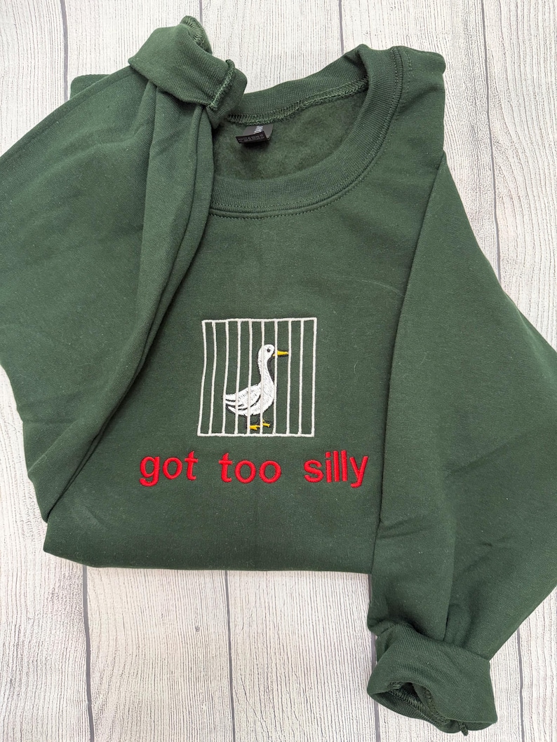 Silly Goose Embroidered Crewneck: Y2K Funny Sweatshirt image 20