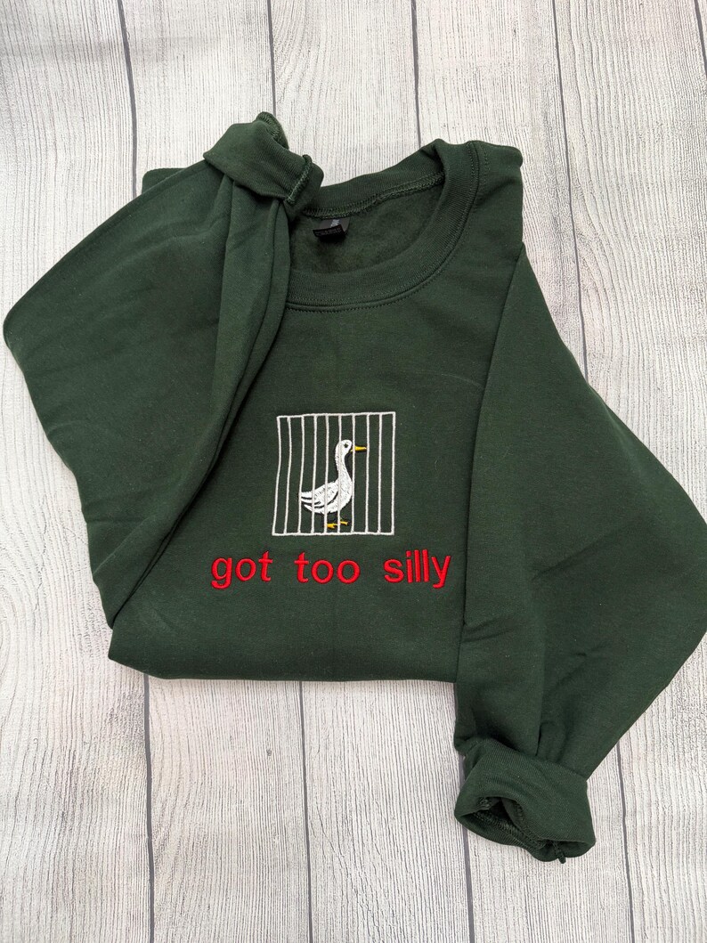 Silly Goose Embroidered Crewneck: Y2K Funny Sweatshirt image 10