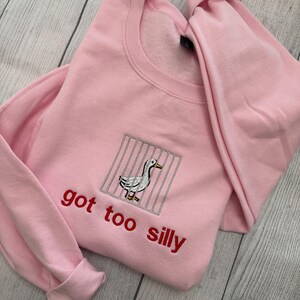 Silly Goose Embroidered Crewneck: Y2K Funny Sweatshirt image 2