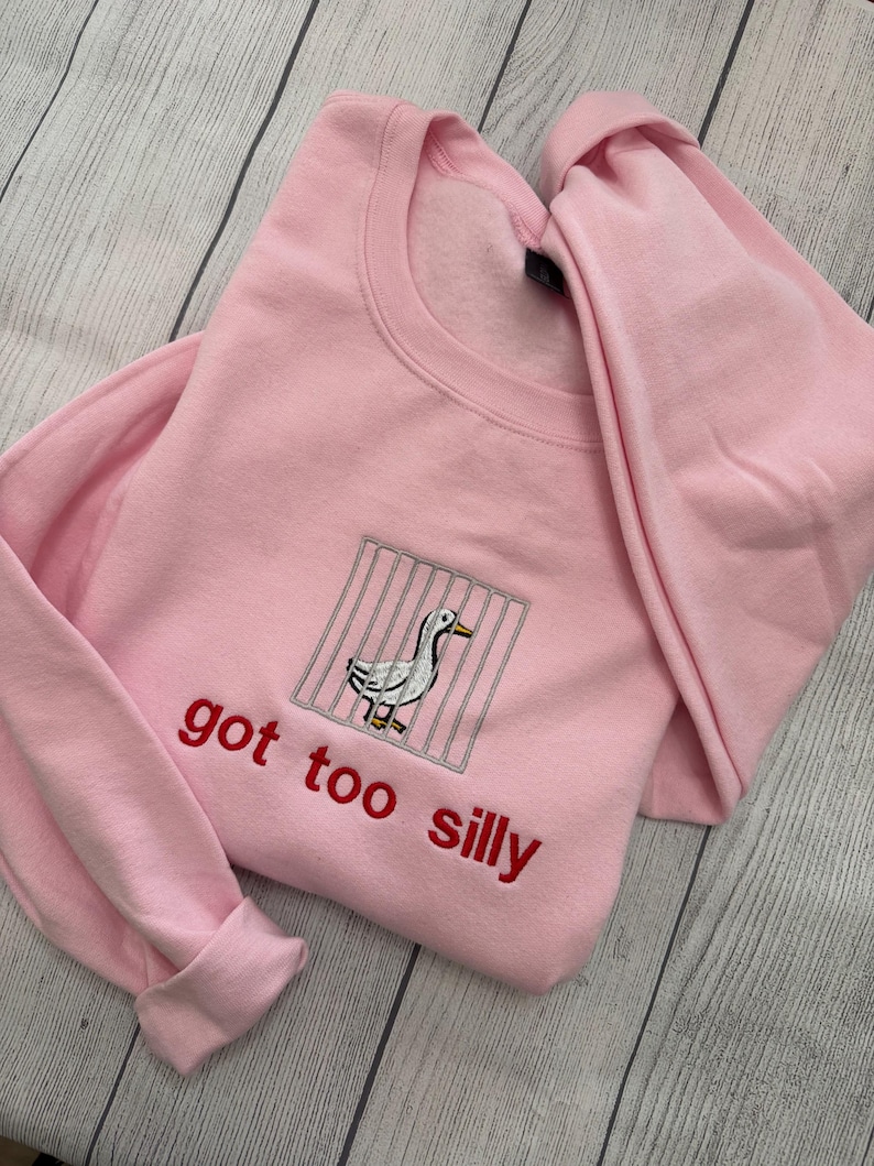 Silly Goose Embroidered Crewneck: Y2K Funny Sweatshirt image 2