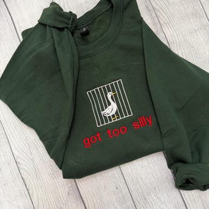 Silly Goose Embroidered Crewneck: Y2K Funny Sweatshirt image 18