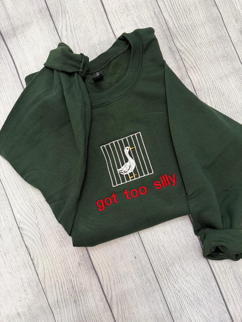 Silly Goose Embroidered Crewneck: Y2K Funny Sweatshirt image 18