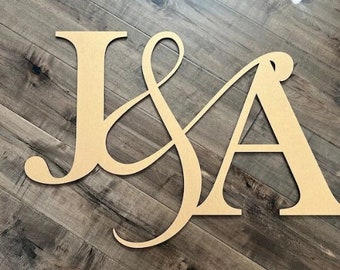 Wedding Initials Sign, Wedding Wood Monogram, Wood Cut Out, Large Custom Wood Signs, Engagement Backdrop Signs, Bedroom Wall Hanging Decor