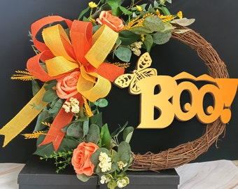 Funny Front Door Wreah | Wreah for Front Door Outdoor | Wreaths for Front Door | Wreaths with Bows | BOO | Housewarming Gift