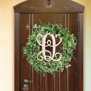 Corona de follaje / Corona verde para puerta principal / Corona de primavera para puerta / Decoración de puerta de primavera /Regalos de bienvenida