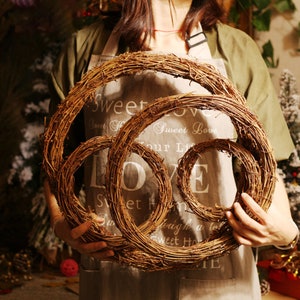 Handmade Wreath Base - Natural Grapevine Wreath -  DIY Craft Wreath - Natural Wreathes - Rattan Wreathes - Rattan Garland, Wreath Craft