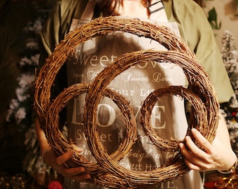 Handmade Wreath Base - Natural Grapevine Wreath -  DIY Craft Wreath - Natural Wreathes - Rattan Wreathes - Rattan Garland, Wreath Craft