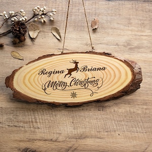 Personalised Log Slice Hanging Door Plaques|Initial Wood Slice Decoration| Wood Slices Ornament | Wood Slices Decorations | Rustic Wood Gift