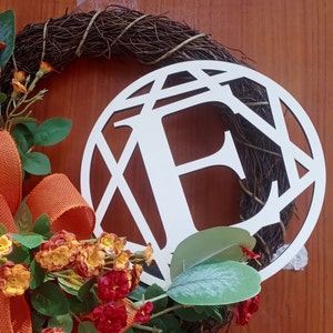 wreath making, wreath DIY, hand-made wreath, Large Monogram Wood Letters, Fancy Initial Sign, door hanger DIY Projects Wreath making