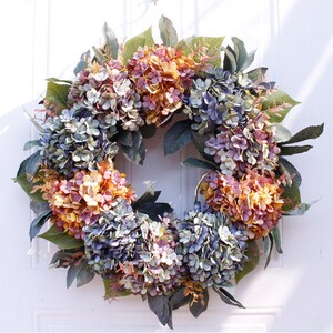 Stunning 22&quot; Handcrafted Hydrangea Wreath, UV Resistant, All-Season Beauty, Ideal for Indoor and Outdoor Use,Wedding Flowers, Summer Wreath