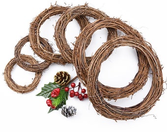 Natural Grapevine Wreaths, Rattan Wreath Wedding Door Wreath Decor for DIY Festivals and Wedding Decor, Wreath Hanging Craft