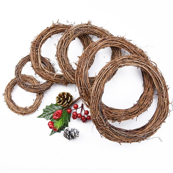 Natural Grapevine Wreaths, Rattan Wreath Wedding Door Wreath Decor for DIY Festivals and Wedding Decor, Wreath Hanging Craft