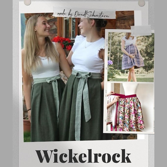 Trachten Wickelrock als Ebook, Kellerfaltenrock, Wickelrock Schnittmuster, Trachtenrock Schnittmuster, Umstandsrock Schnittmuster