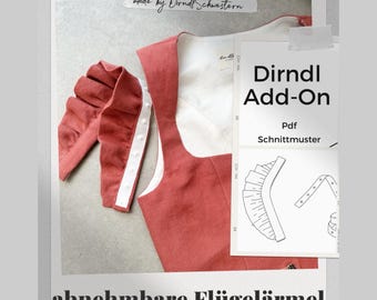 detachable cap sleeves PDF sewing pattern, ebook cap sleeves for dirndl