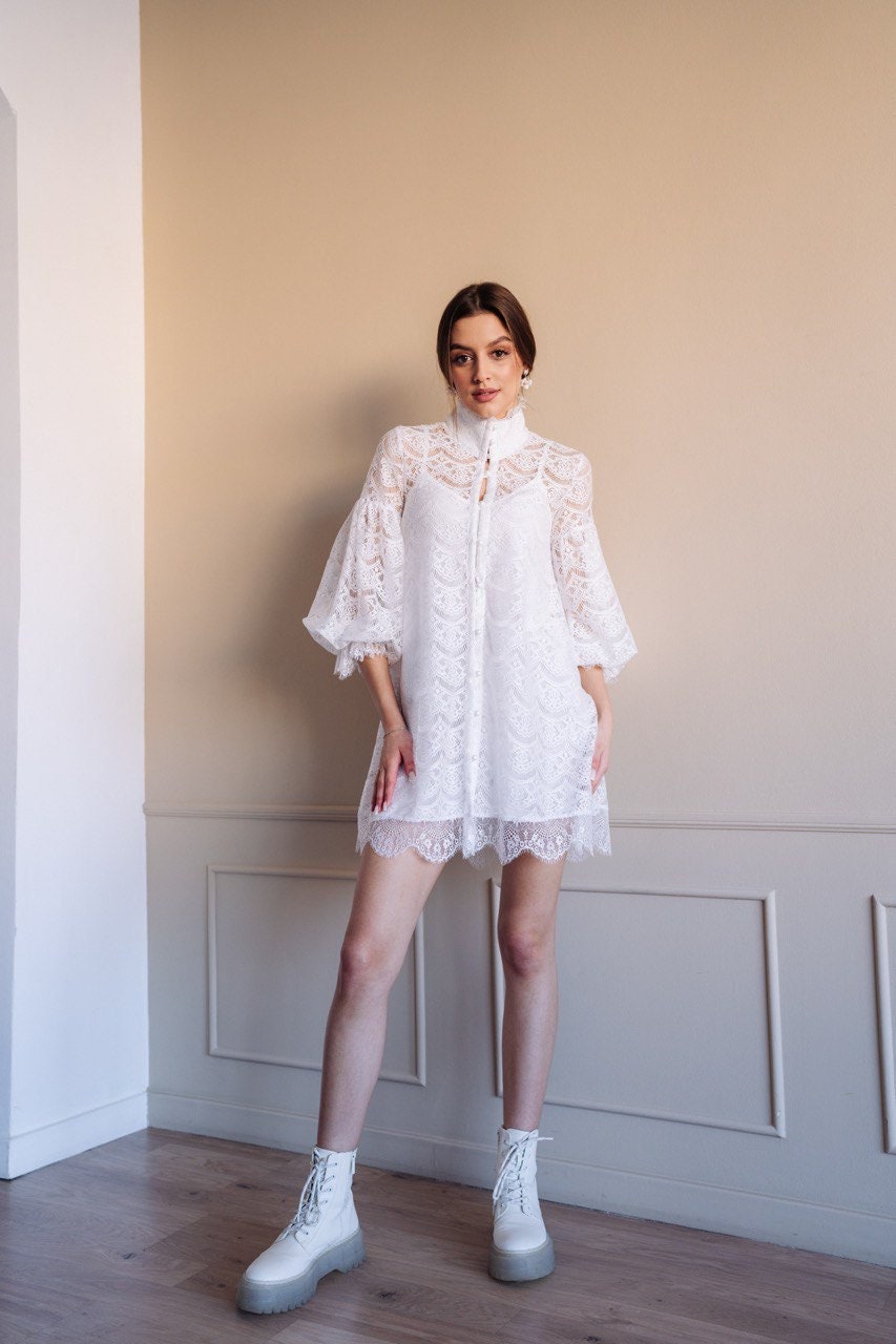 chinese dress ladies Fashion White Elegant Lace Sleeveless Hollow Out Dress – Victoria Ronaldo main image 1