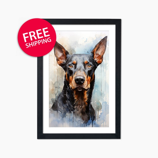 Doberman Pinscher Wall Art, Doberman Gifts, Doberman Poster, Doberman Art Print, Doberman Wall Decor, Dog Lover Gifts, Dog Lost, Dog Mom