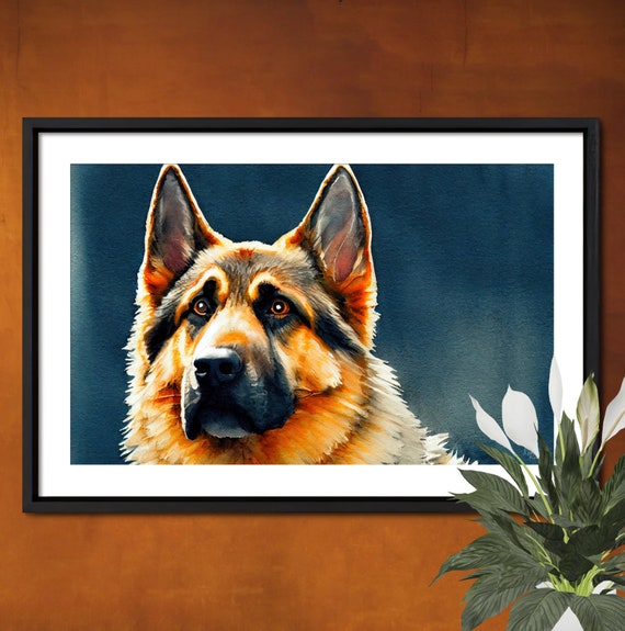 German Shepherd Art Print Dog Lover Gift Animal Wall Art Dog Memorial Gift Pet Poster Dog Owner Gift German Shepherd Gift Etsy Canada