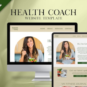 Health Coach Website Template| Nutritionist Website Template | Canva Website Template | Website Template |Canva For Health Coaches