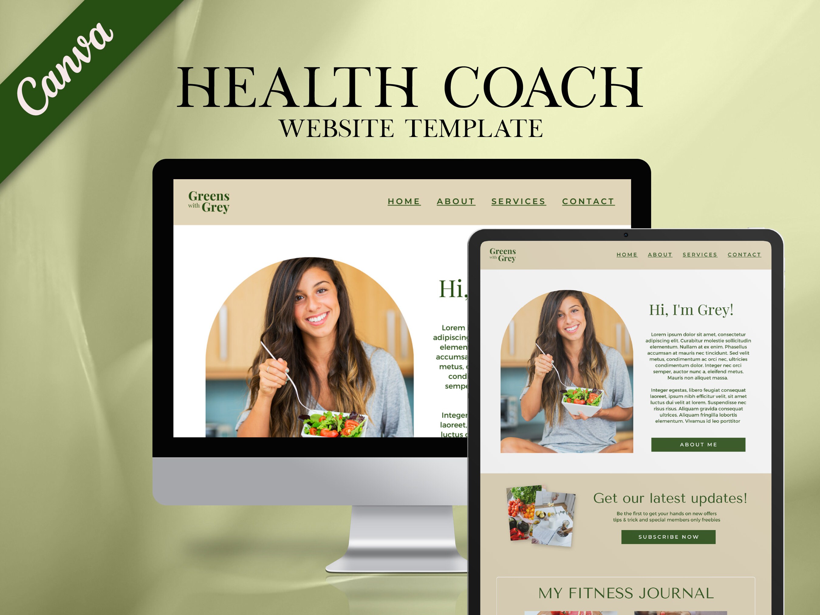 Health Coach Website Template| Nutritionist Website Template | Canva Website Template | Website Template |Canva For Health Coaches