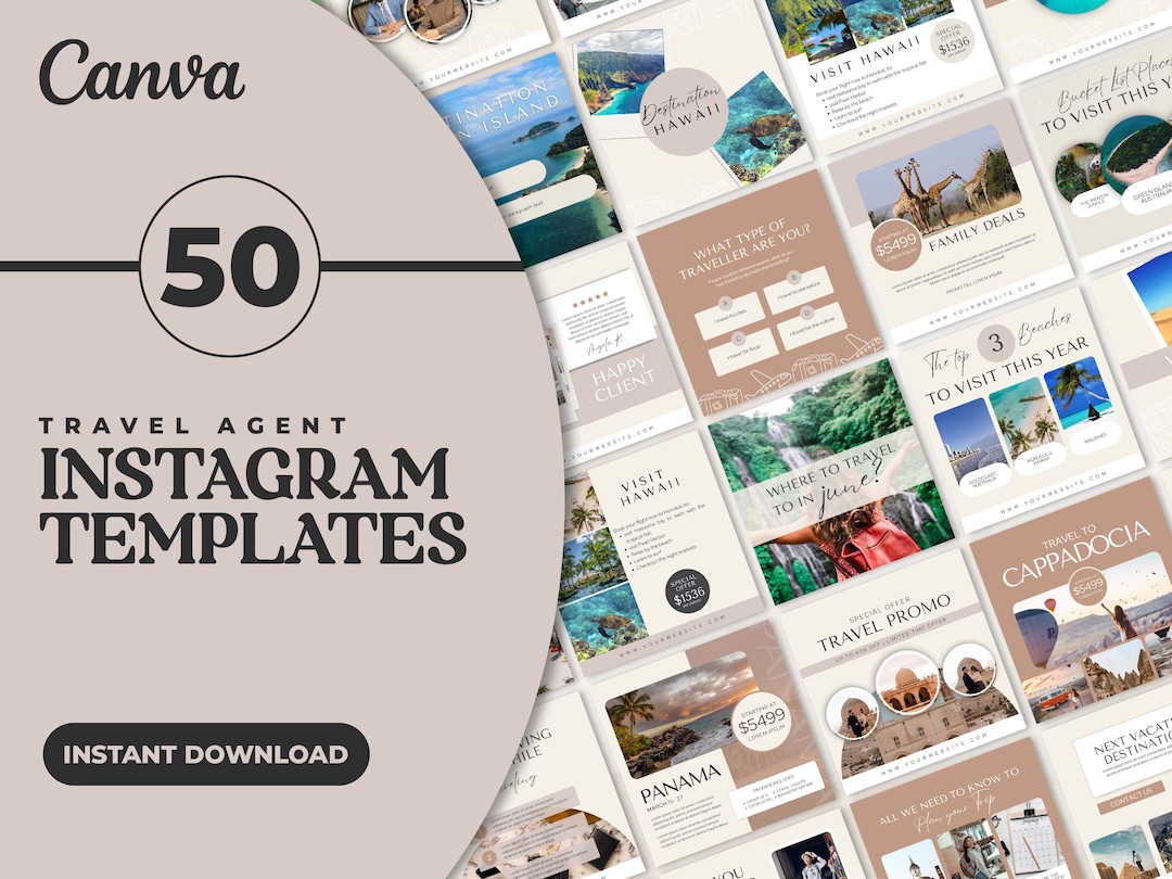 Travel Agent Instagram Post Templates | Travel Templates for Instagram ...