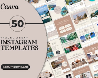 Travel Agent Instagram Post Templates | Travel Templates For Instagram | Instagram Canva Templates | Canva Template for Travel