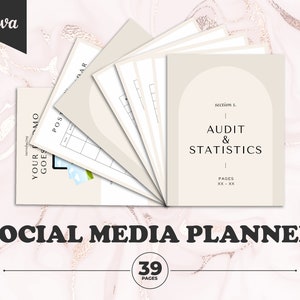 Social Media Planner | Canva Social Media Planner | Social Media Kit | Social Media Content Calendar