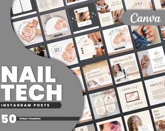 Nail Tech Instagram Template | Nail Tech Instagram Posts | Nail Tech Canva Template | Instagram Templates