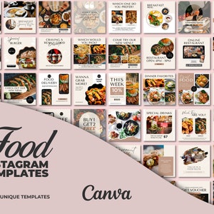 Essen-Instagram-Vorlage | Instagram-Beiträge von Ernährungsberatern | Canva-Vorlage für Food-Blogger | Instagram-Vorlagen