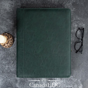 Personalized Pu Leather Portfolio,A4 Notepad Planner Binder, Engraved Padfolio, A4 Document Folder, 14&quot; Laptop Holder, Custom Gift for Men