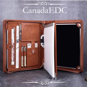 Portafolio de piel sintética personalizado para él, funda para iPad Pro 2024 de 11" o 13", maletín portadocumentos, bolsa para documentos A4, regalos personalizados para tu jefe.