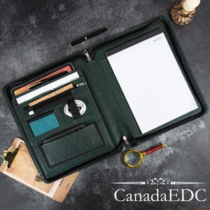 Personalized Pu Leather Portfolio, Engraved Document Organizer,A4 Notepad Planner Binder,Embossed Padfolio,Laptop Holder,Custom Gift for Him