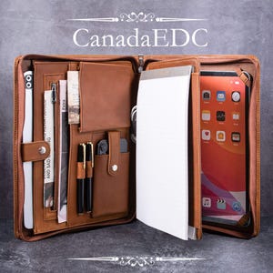 Portefeuille en cuir personnalisé A4 pour homme, étui pour iPad Pro 2024 13 pouces, porte-documents personnalisé pour femme, protège-documents en cuir de vachette, sac de rangement, cadeau pour lui