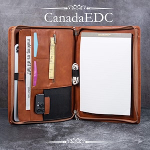 Porte-documents en cuir synthétique avec nom et logo embossés, sac porte-documents professionnel, classeur personnalisé A4 pour bloc-notes, étui pour bloc-notes personnalisé, cadeau pour homme/femme