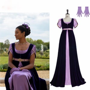 Bridgerton Dress Kate Sharma Cosplay Regency Ball Vintage Gown, Tea Party Dress, Halloween 2022 Costume